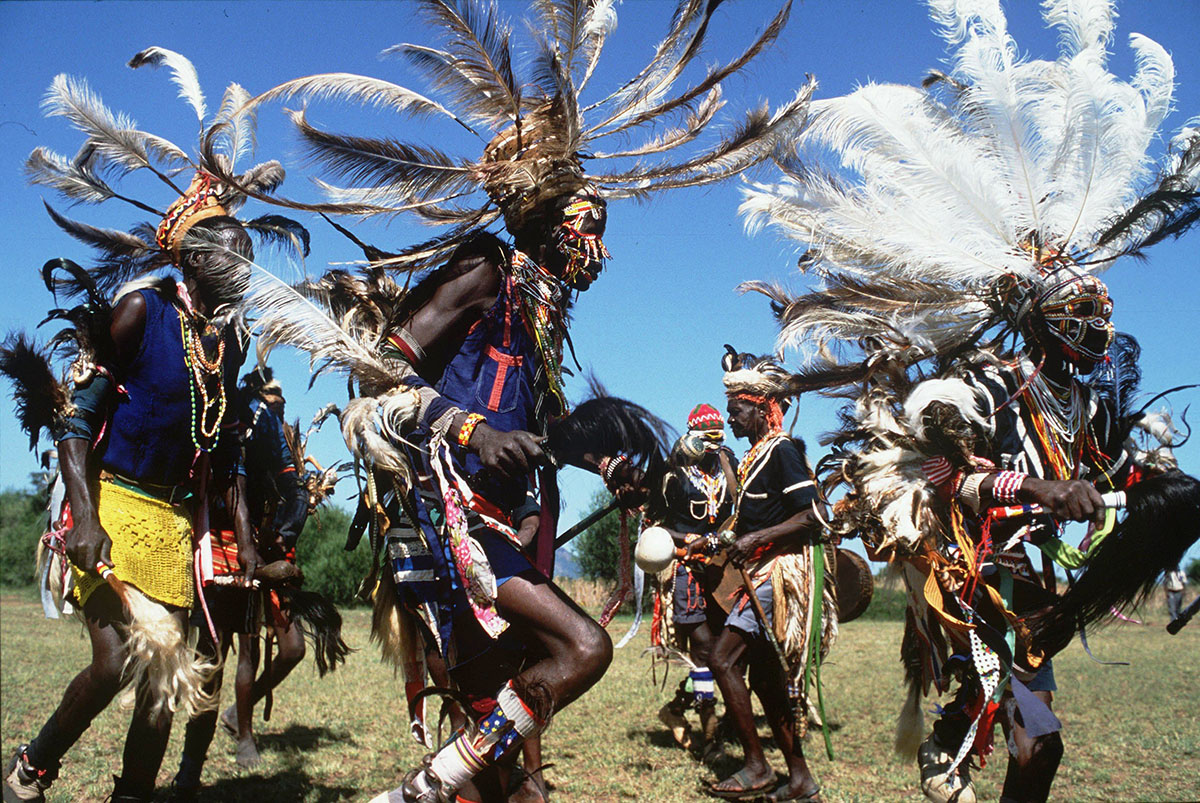 Native Africans performing a luo dance