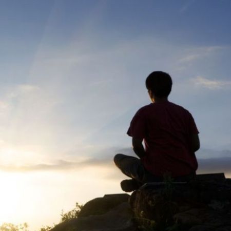 Person meditating